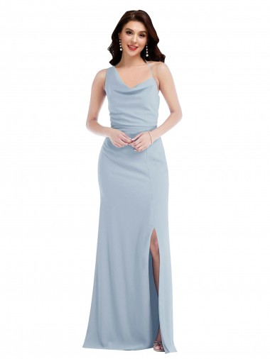 Purcahse  Sleeveless One Shoulder Trumpet Stretch Crepe Evening Dress UK