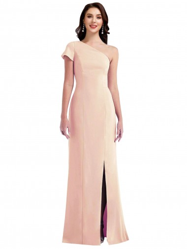 Purcahse  Cap Sleeves One Shoulder Trumpet Stretch Crepe Formal Evening Dress UK