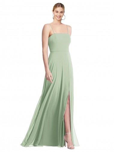 Purcahse  Low Back Sleeveless Spaghetti Straps Trumpet Soft Chiffon Formal Evening Dress UK