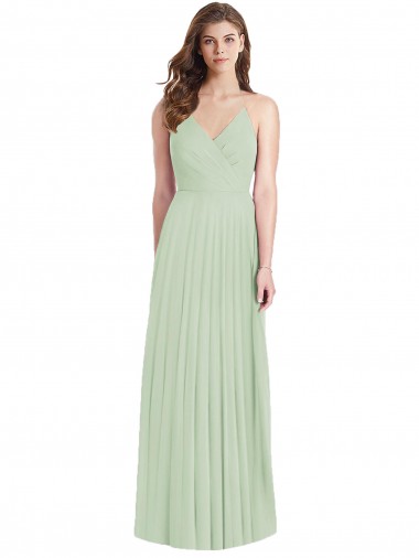 Purcahse  Sage Cold Shoulder Spaghetti Straps Trumpet Soft Chiffon Semi Formal Evening Dress UK