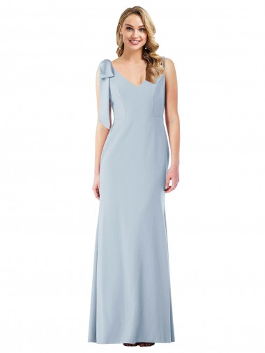 Purcahse  V-Back Sleeveless V-Neck Trumpet Stretch Crepe Semi Formal Evening Dress UK