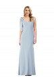 Purcahse  V-Back Sleeveless V-Neck Trumpet Stretch Crepe Semi Formal Evening Dress UK