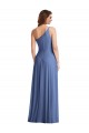 Purcahse  Windsor Blue Sleeveless One Shoulder A-Line Soft Chiffon Formal Evening Dress UK